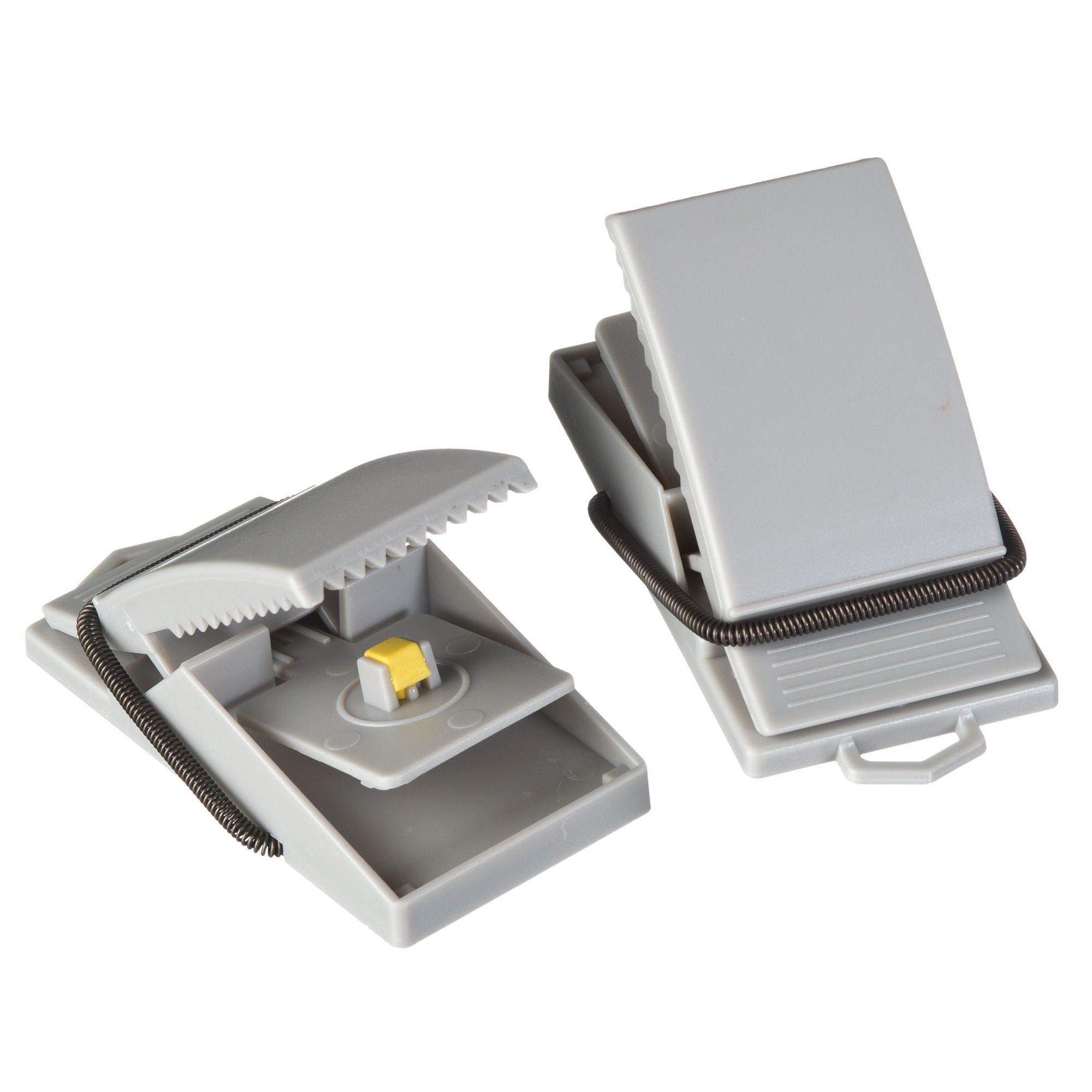 Merkloos 3x Set automatische muizenvallen/muizenklemmen met lokaas grijs 8 cm 2 stuks -