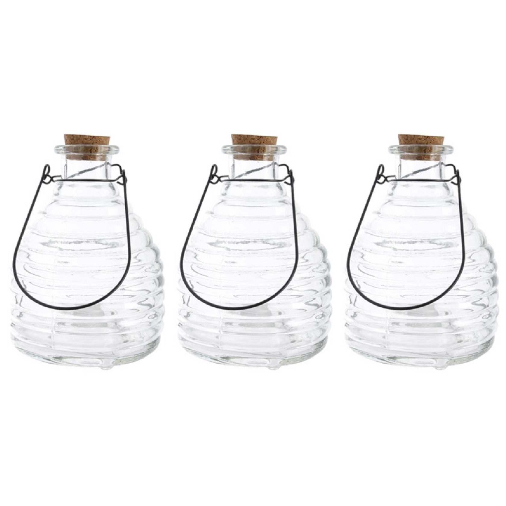 Decoris 5x stuks wespenvanger/wespenval transparant 17 cm van glas -