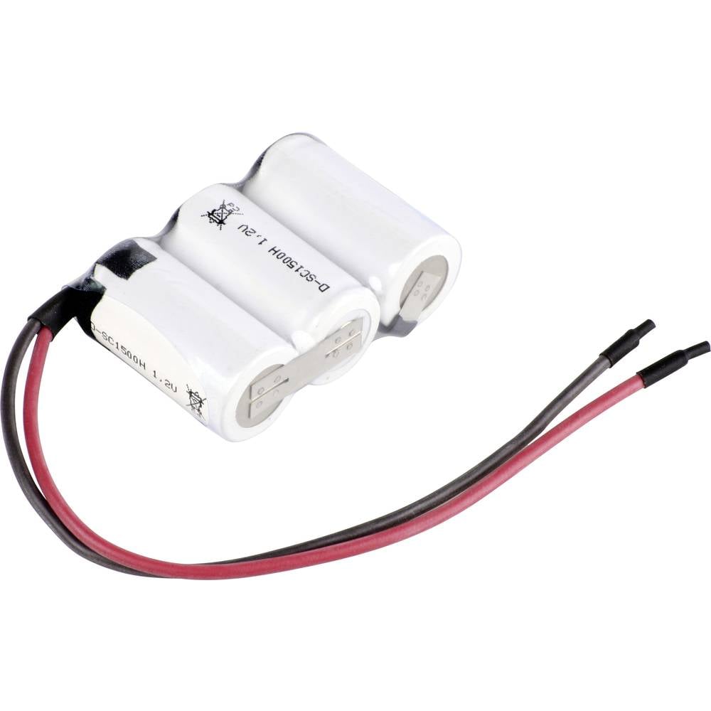 Mexcel Reihe F1x3 Accupack Aantal cellen: 3 Batterijgrootte: Sub-C Geschikt voor hoge temperaturen, Kabel, Flat-top NiCd 3.6 V 1500 mAh