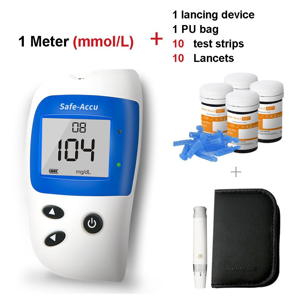Sinocare Glucometer kit x 50/100 teststrips/naalden Bloedglucosemeter Test Nauwkeurig voor diabetes
