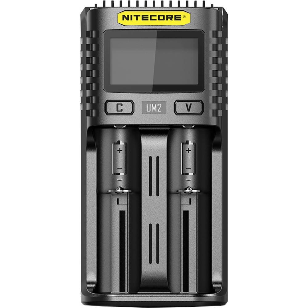 NiteCore UM2 Batterijlader LiFePO4, Li-ion, NiCd, NiMH 10440, 14500, 14650, 16340, 16500, 16650, 17350, 17500, 17650, 18350, 18490, 18500, 18650, 18700, 20700,