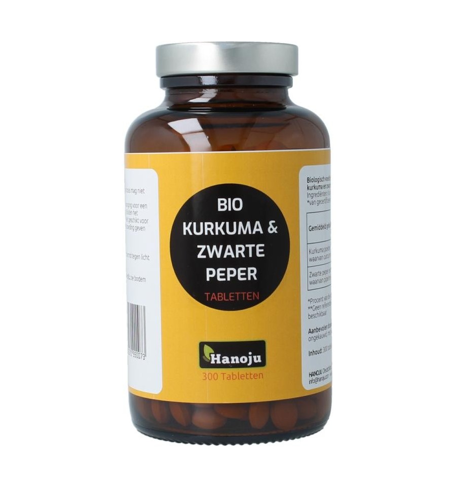 Hanoju Kurkumapoeder + piperine 500mg bio