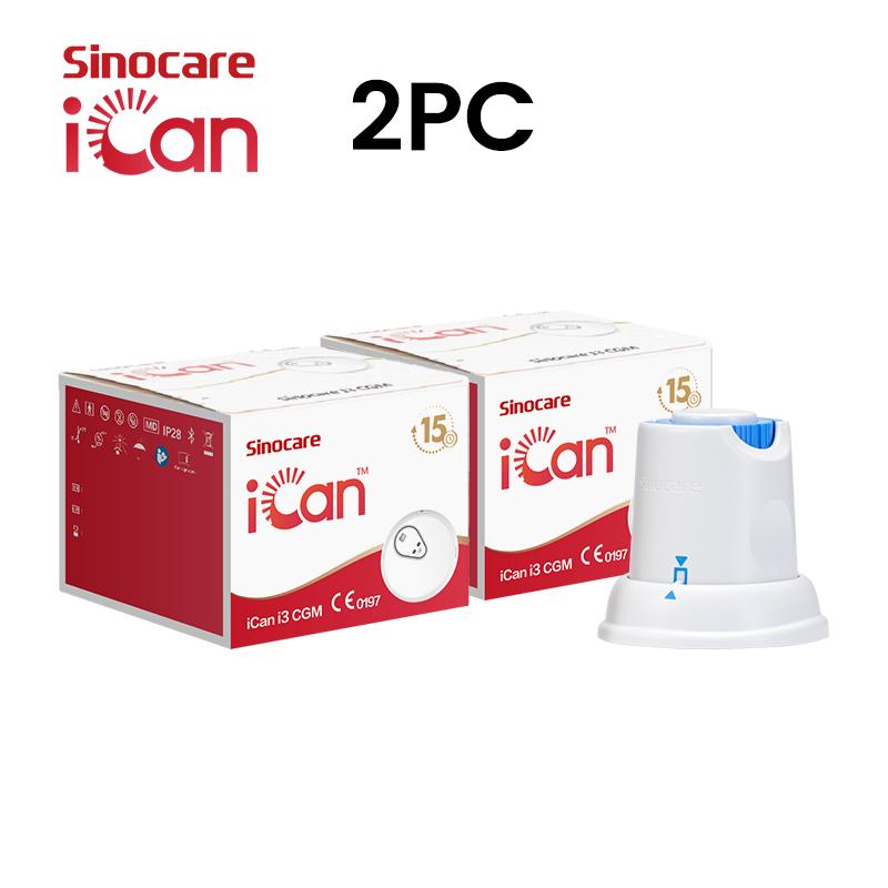 Sinocare iCan Continue Glucose Monitoring Systeem Bloedglucose Monitoring CGM 15 Dagen Draagleven 2pcs