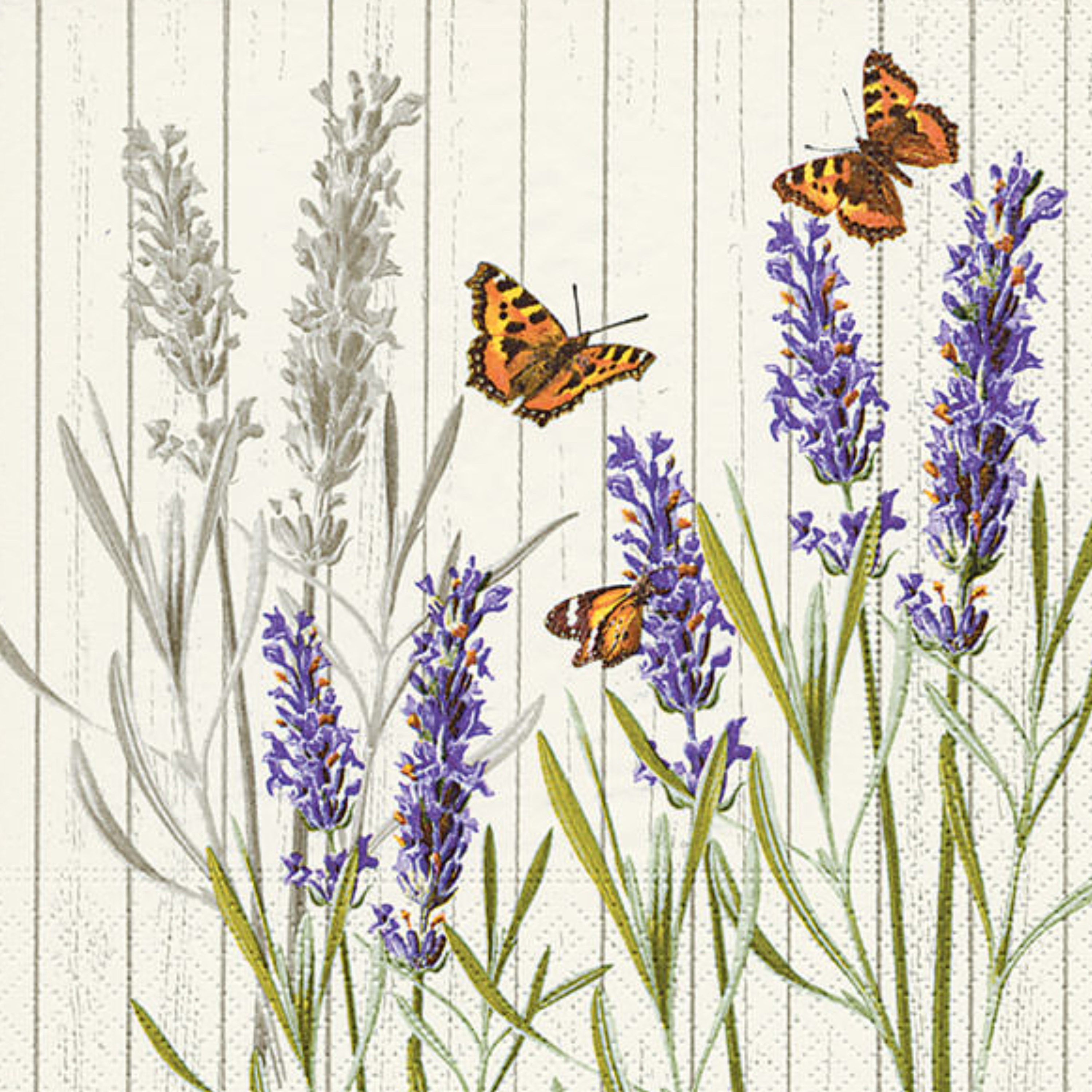 Paperdesign Servetten Vlinders en Lavendel - 20x stuks - bloemen -