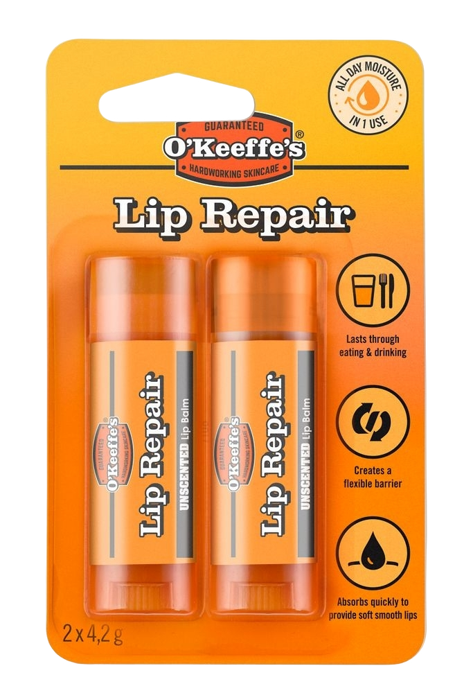 O'Keeffe's Lip Repair Unscented Lip Balm Duo