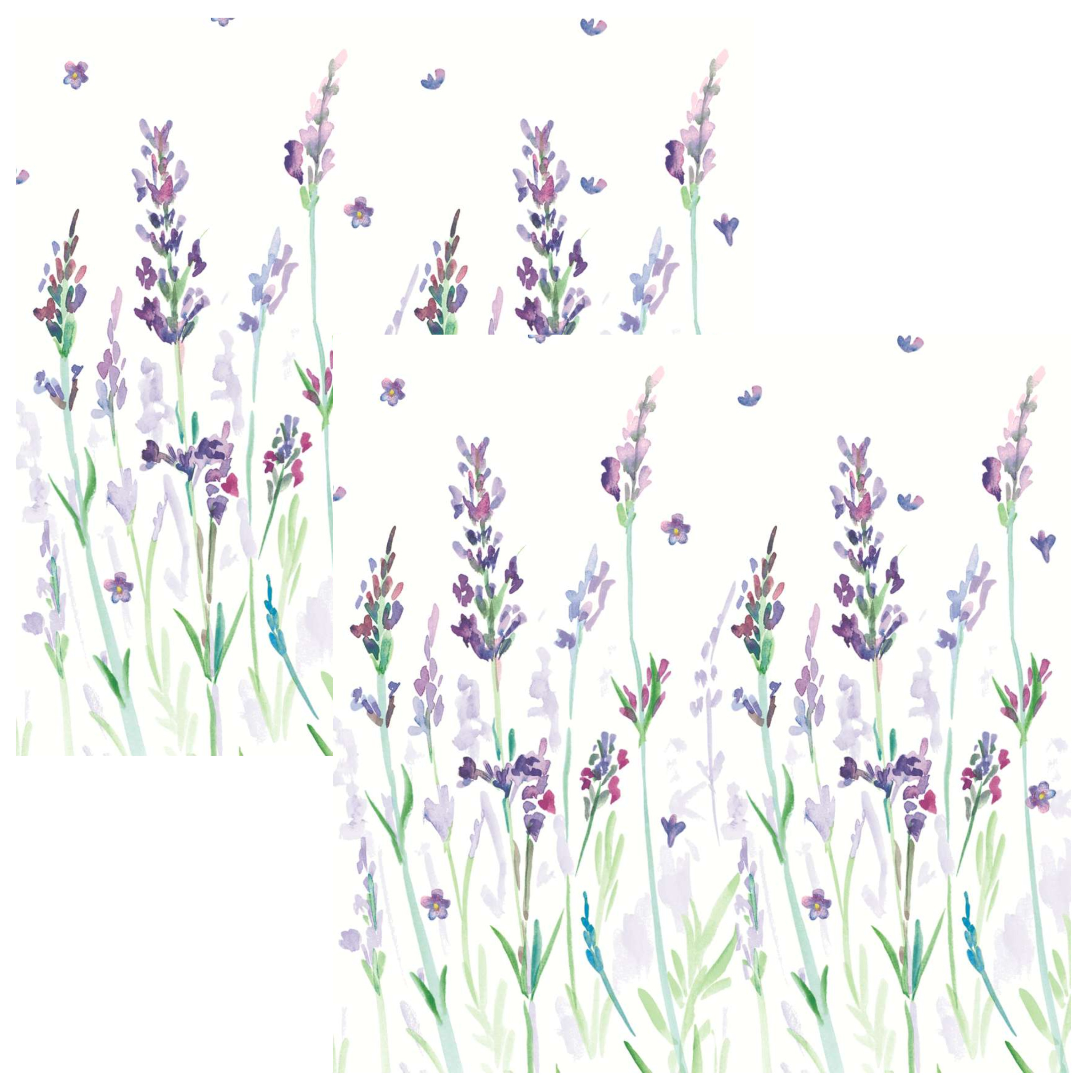 Paperdesign Servetten Lavendel - 40x stuks - 3 laags - 33 x 33 cm - bloemen - lente -
