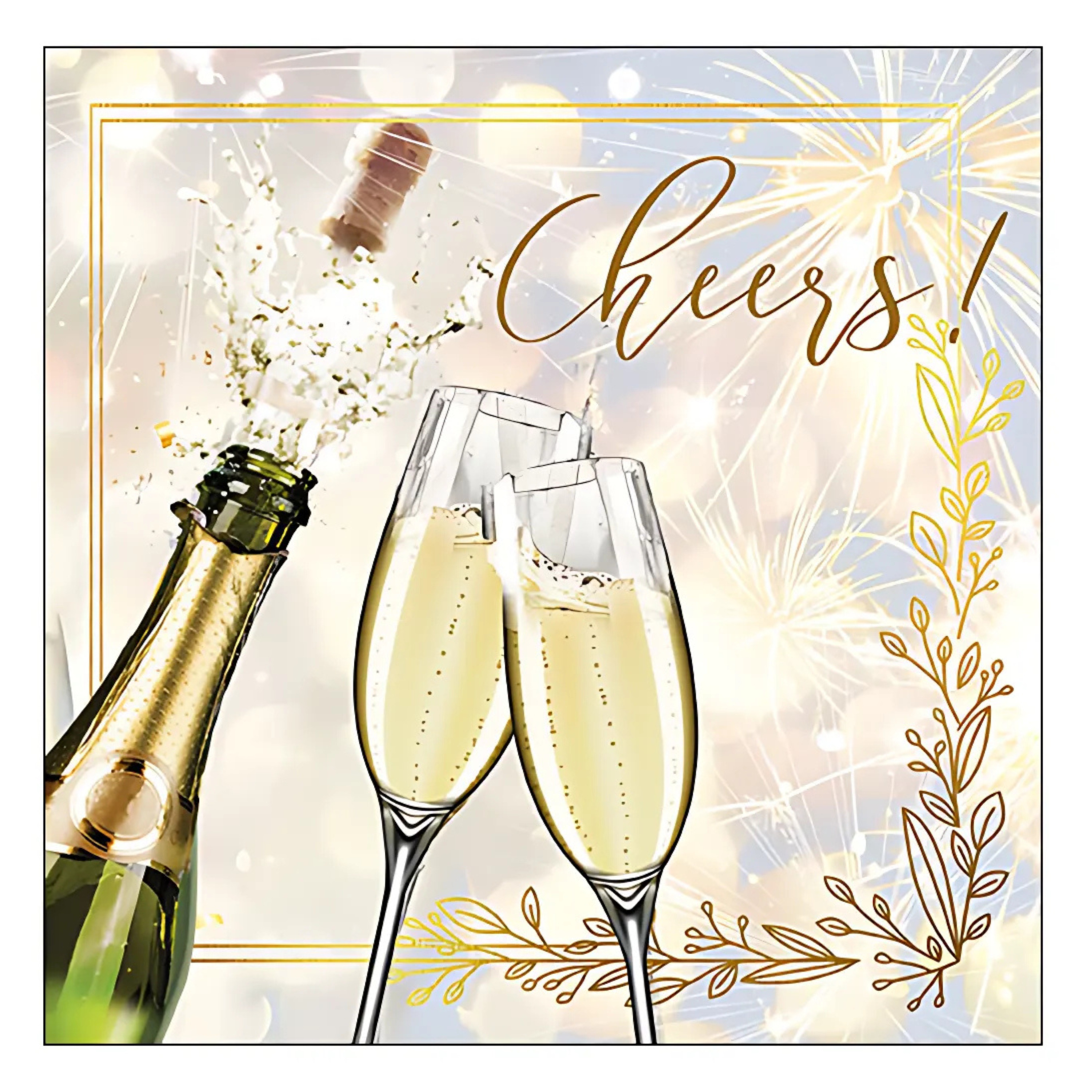 Ambiente Servetten Huwelijk - 20x stuks - 3 laags - 33 x 33 cm - champagne - bruiloft -