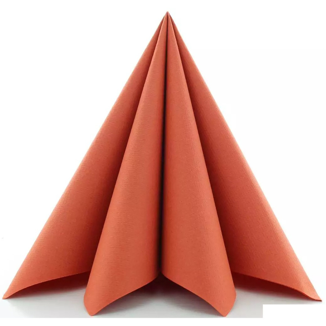 Santex feest servetten - 20x stuks - terracotta - x cm - papier -