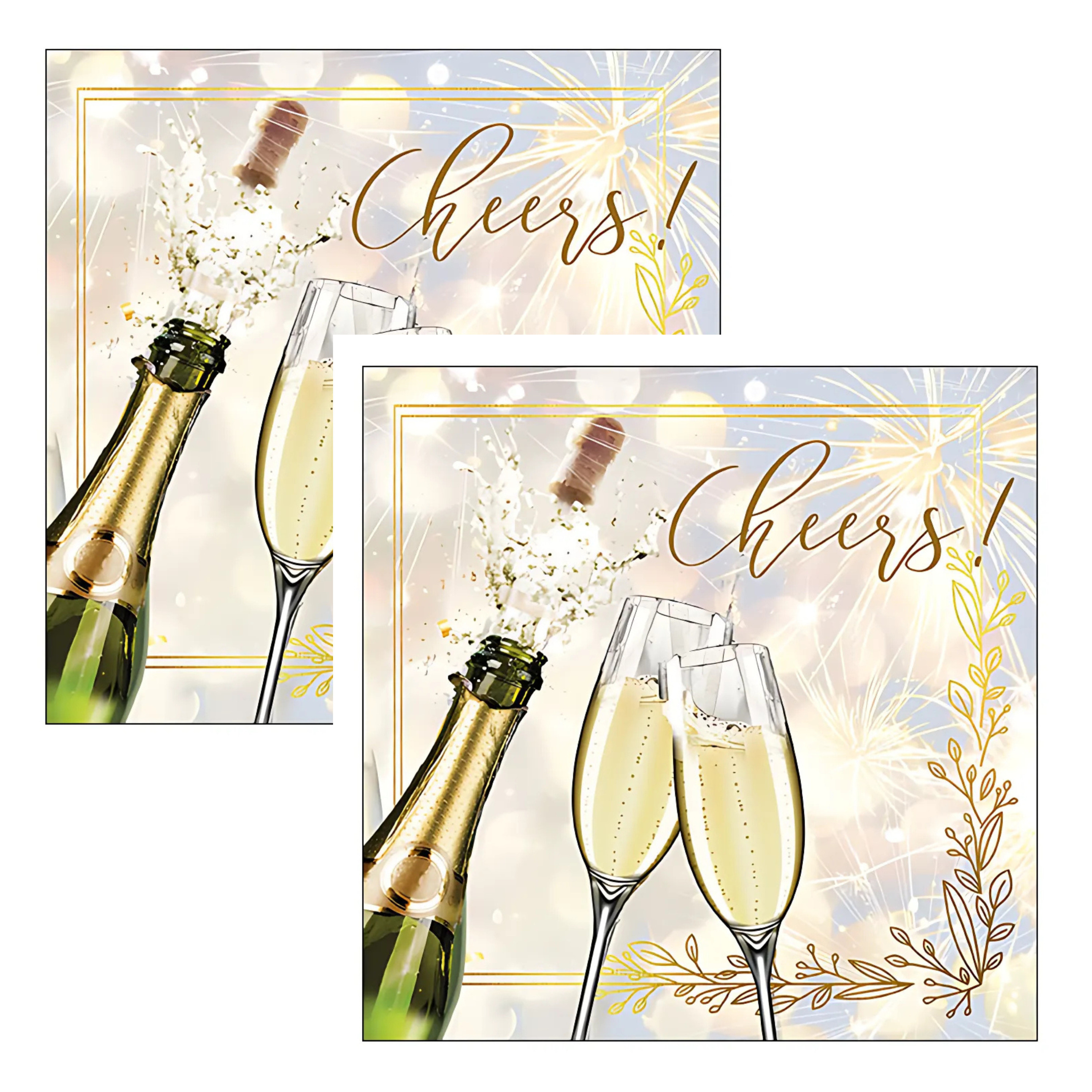 Ambiente Servetten Huwelijk - 40x stuks - 3 laags - 33 x 33 cm - champagne - bruiloft -