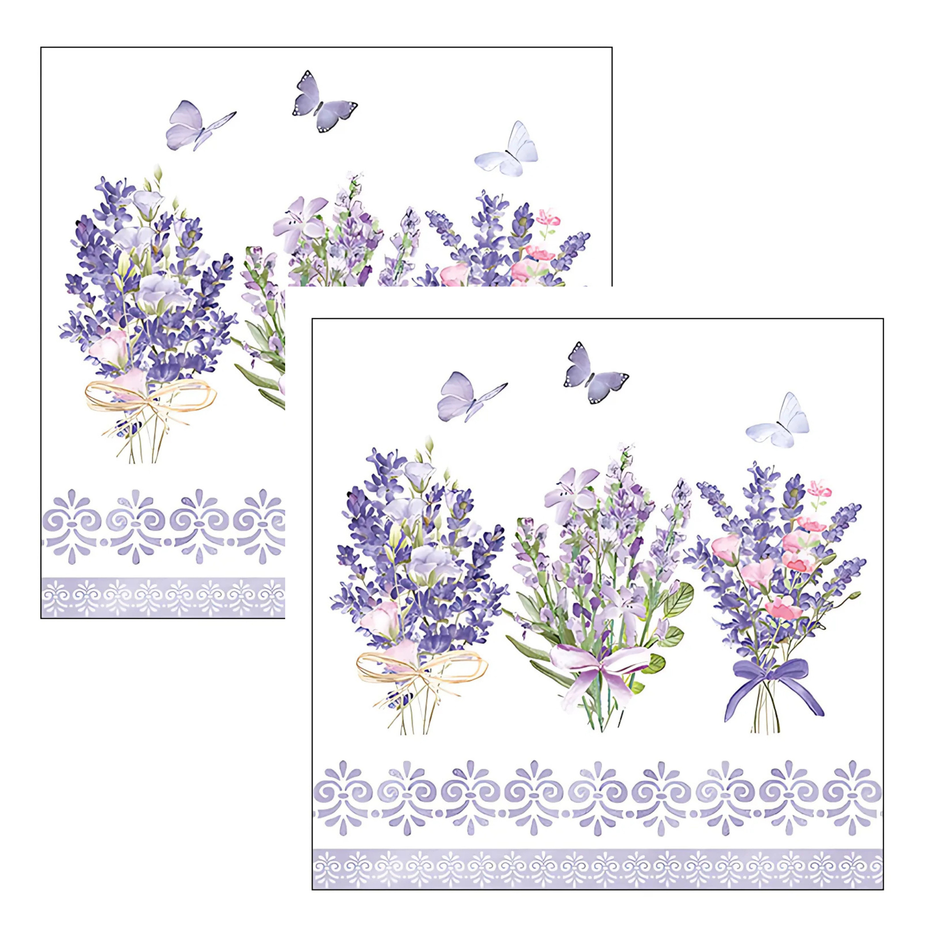 Ambiente Servetten Lavendel - 40x stuks - 3 laags - 33 x 33 cm - bloementhema -