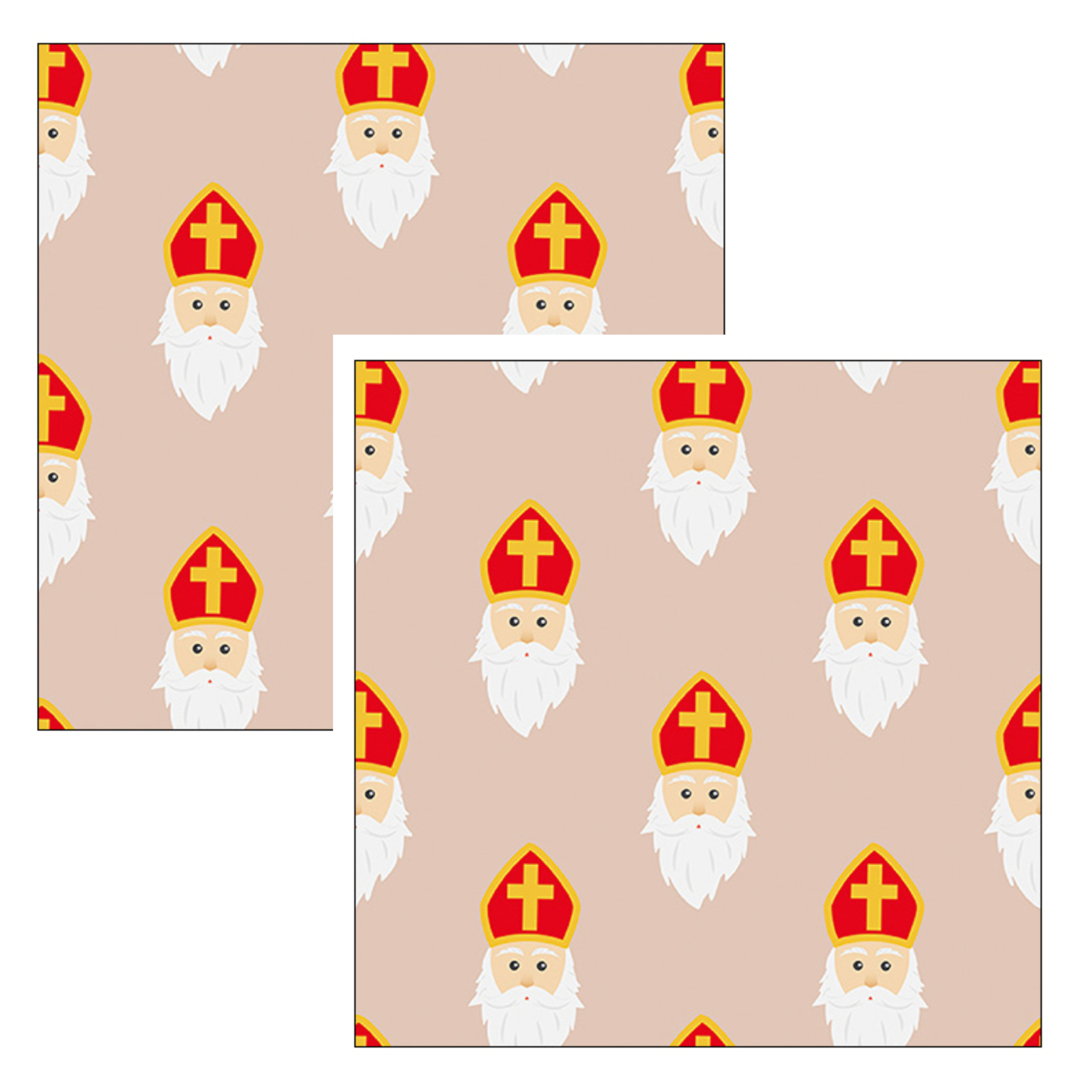Ambiente Servetten Sinterklaas - 60x stuks - 3 laags - 33 x 33 cm - sint en piet -