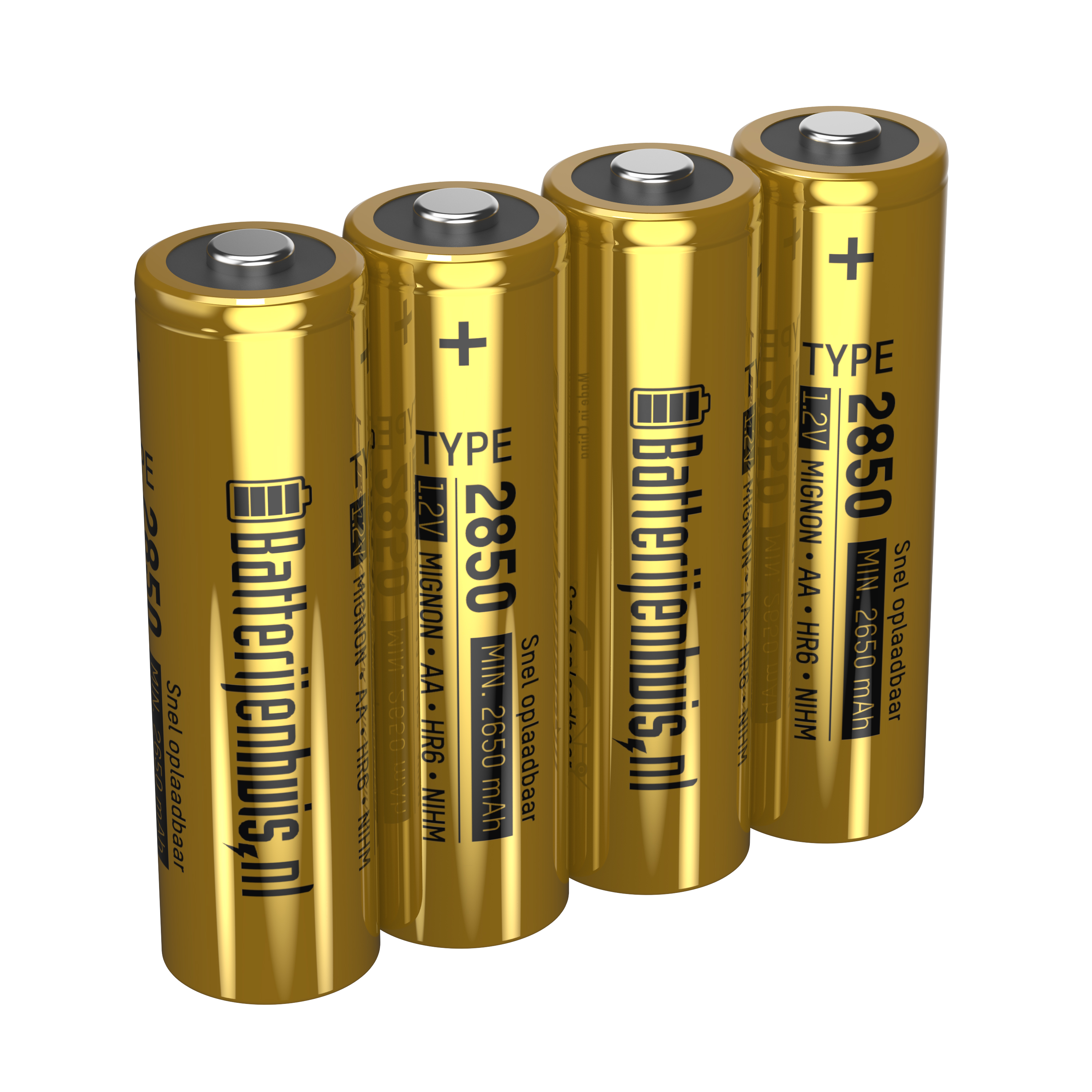Batterijenhuis AA 2850mAh Oplaadbare Batterijen 4x