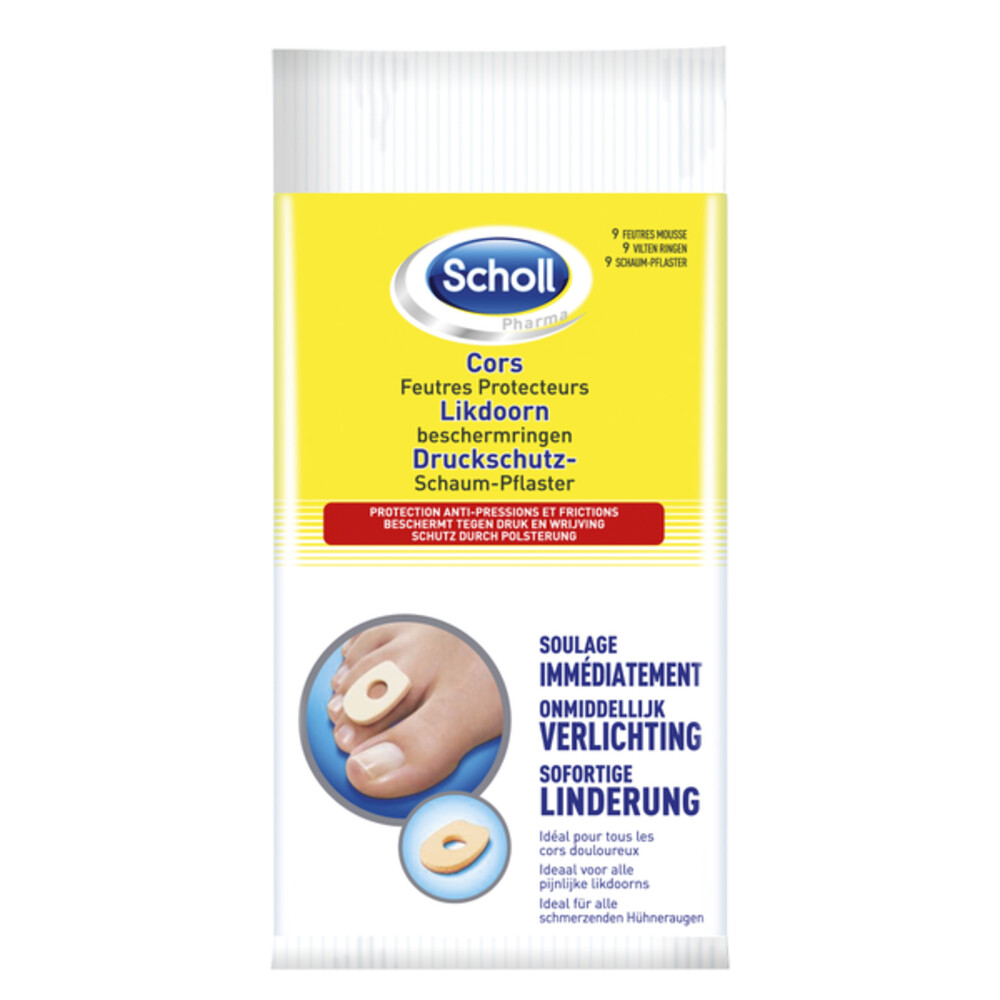 Scholl 3x  Likdoorn Beschermringen 9 stuks
