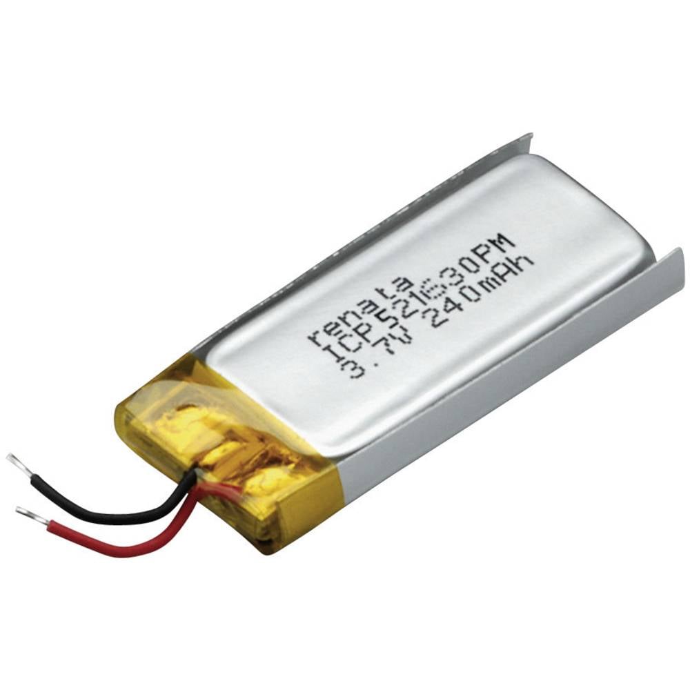 Renata ICP521630PM Speciale oplaadbare batterij Prismatisch Kabel LiPo 3.7 V 250 mAh