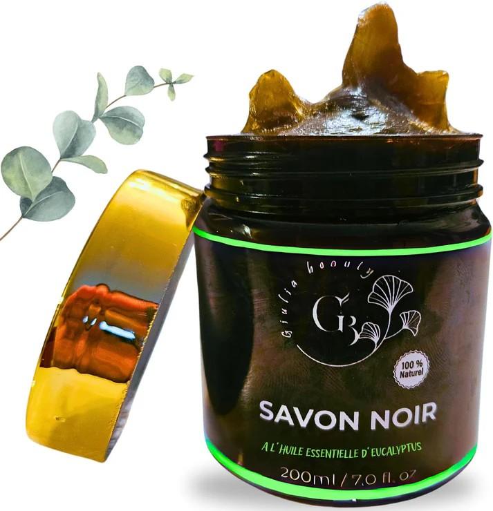 Berbere-beauty Natural Black Soap with Eucalyptus Oil - Exfoliating Body and Face Scrub - 200g
