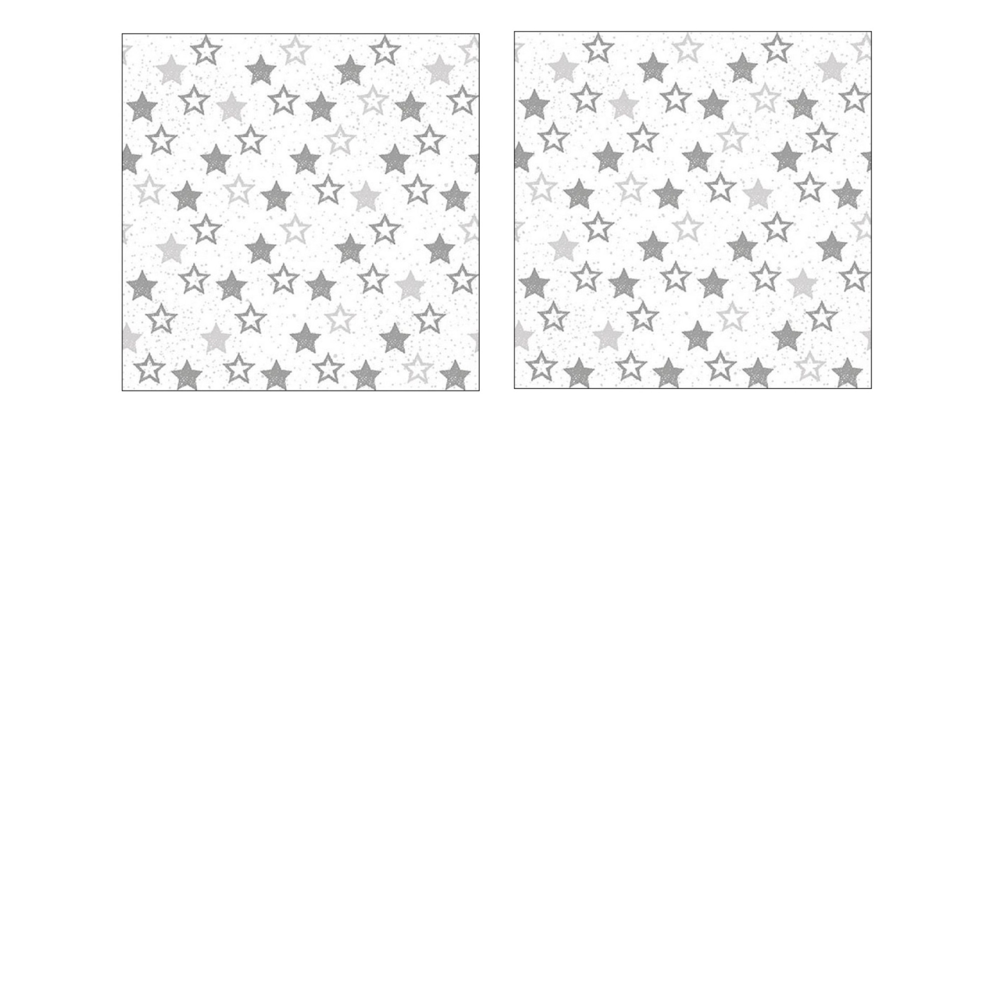 Ambiente 40x stuks diner/lunch servetten 33 x 33 cm met zilveren sterren -