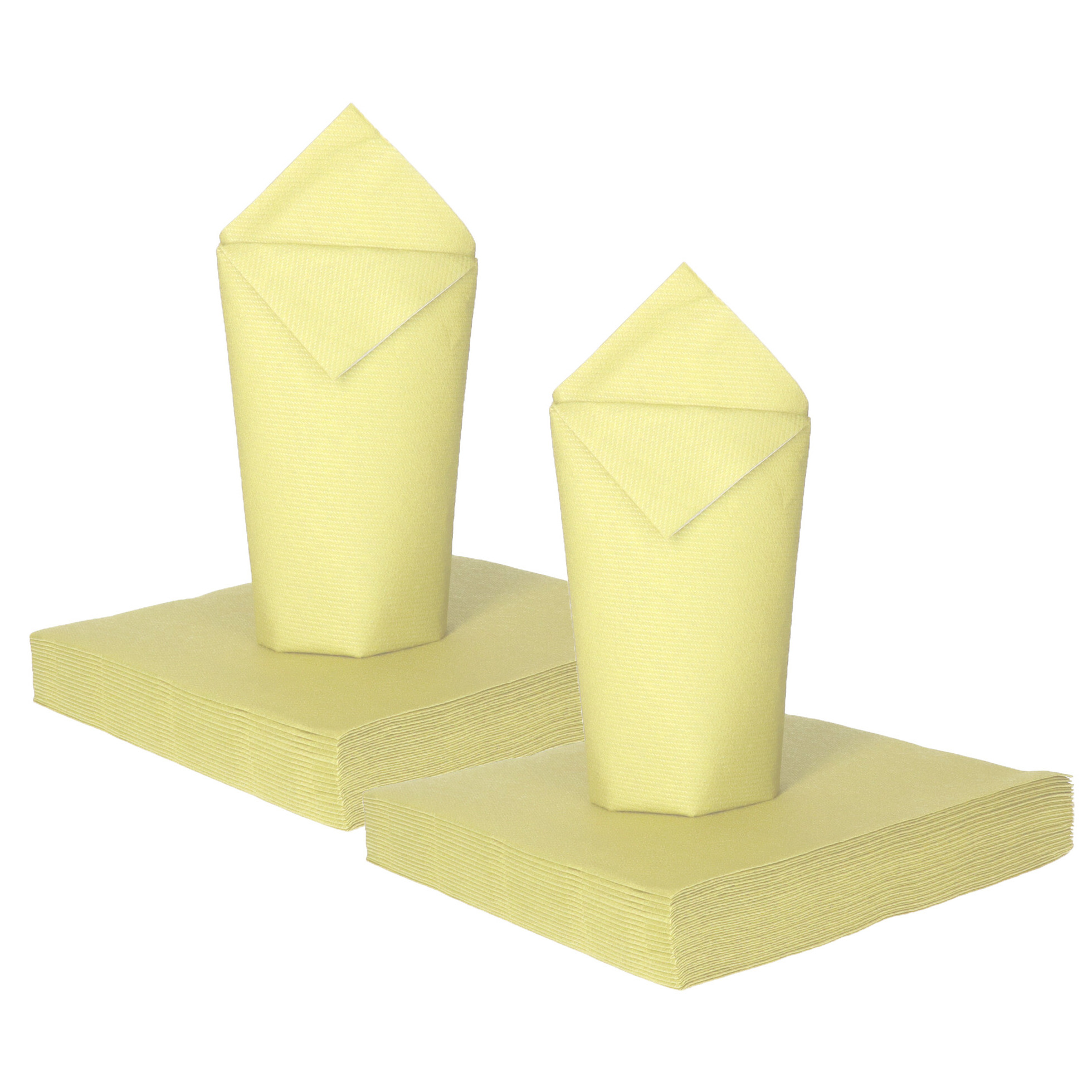 Givi Italia Feest servetten - 32x - lichtgeel - 3 laags - 33 x 33 cm -