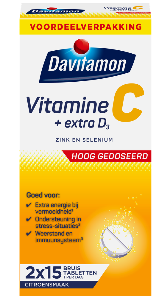 Davitamon Vitamine C + Extra D3 Bruistabletten