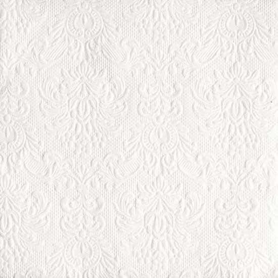 Ambiente Servetten Luxe - 30x stuks - 33 x 33 cm - wit - barok patroon - 3 laags -