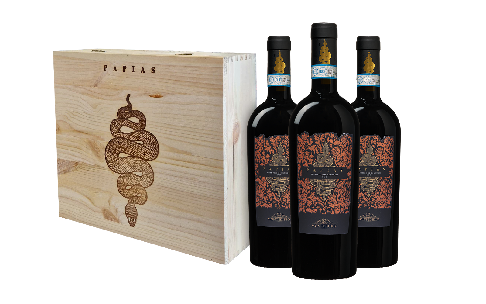 Wijnbeurs Montedidio Papias Primitivo di Manduria op Kist