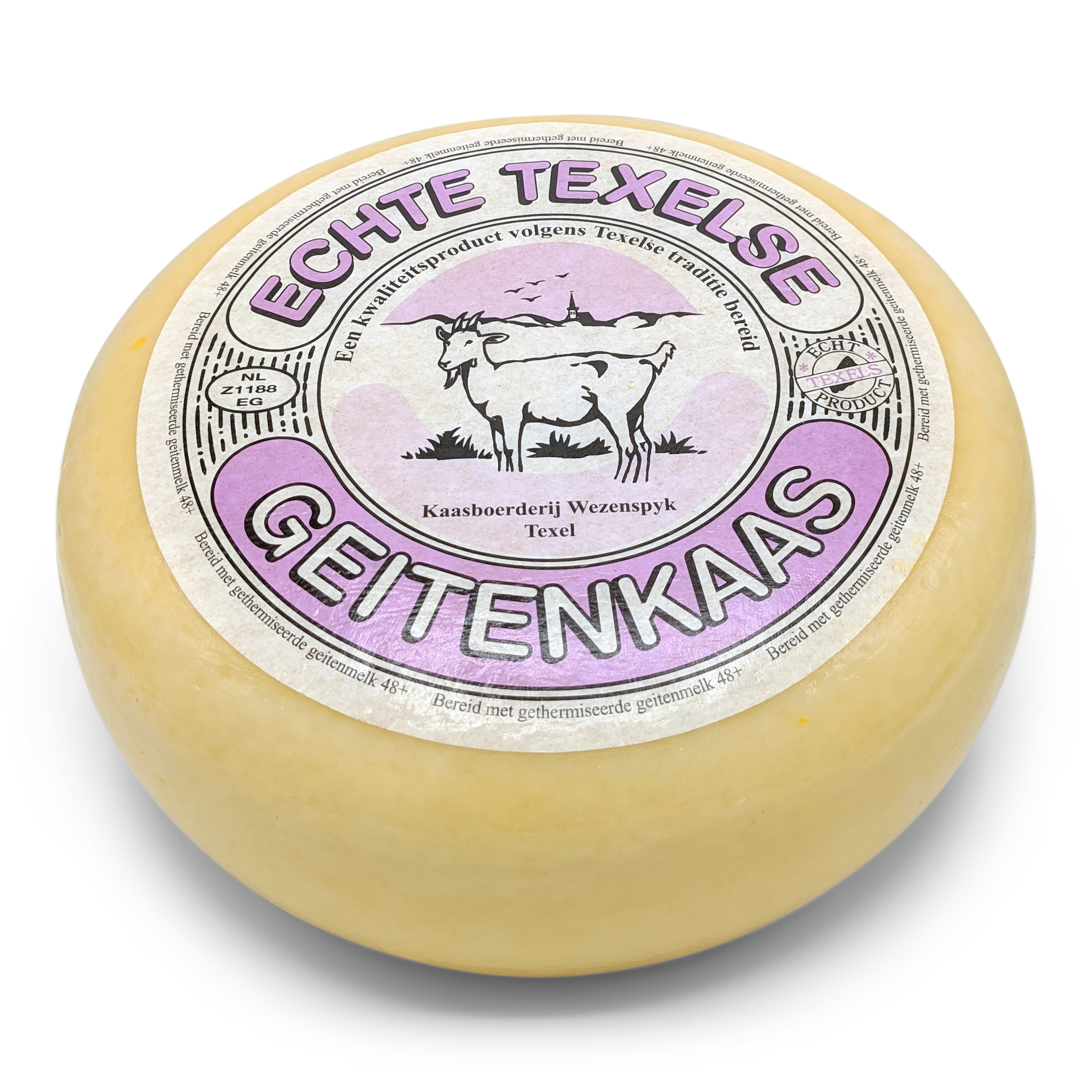 4,5kg Jong belegen Texelse geitenkaas 48+
