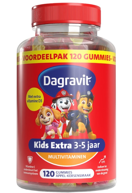 Dagravit Kids-xtra paw patrol multivitaminen 3-5 jaar 120 gummies