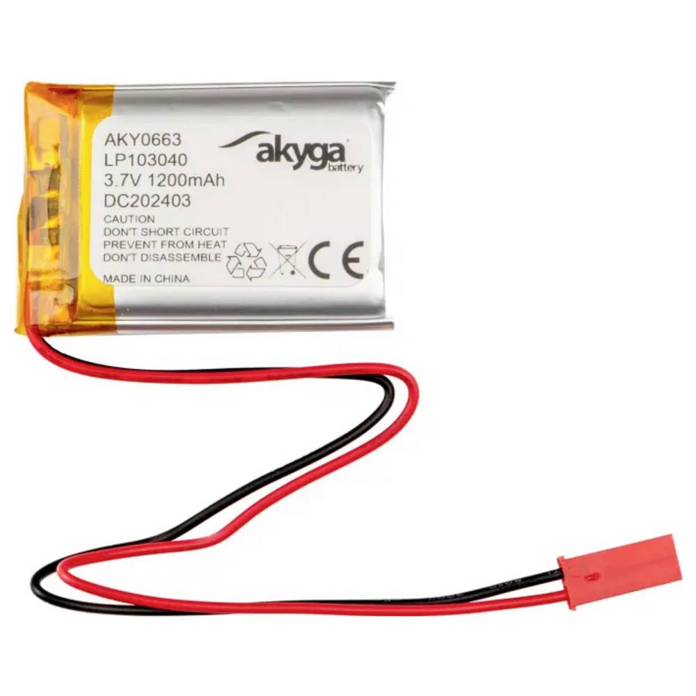 Akyga LP103040 Accupack Batterijgrootte: Speciaal LiPo 3.7 V 1200 mAh