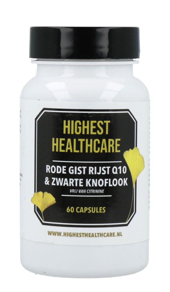 Highest Healthcare Rode Rijst Q10 & Zwarte Knoflook Capsules