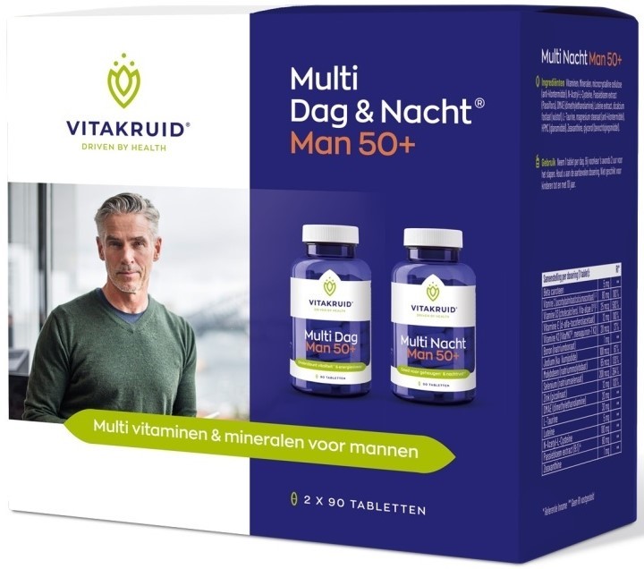 Vitakruid Multi dag & nacht man 50+ 2 x 90 tabletten