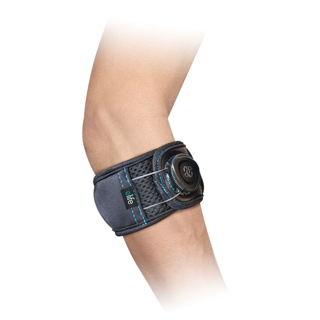 E-life Q-fit Padel- en Tennisarm Elleboogbrace Zwart