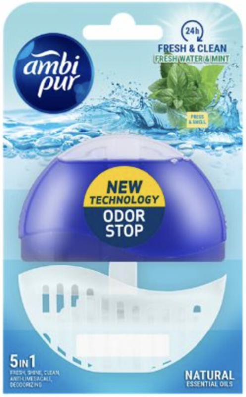 Ambi Pur Toiletblok starterkit 5-in-1 fresh water & mint 55ml
