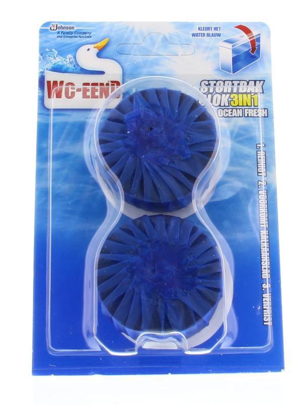 Wc Eend Stortbakblok blauw duo 2x50g