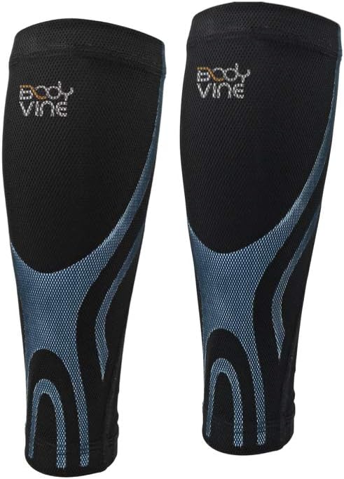Bodyvine Lichtgewicht Sport Kuitbandage (2 stuks) Zwart