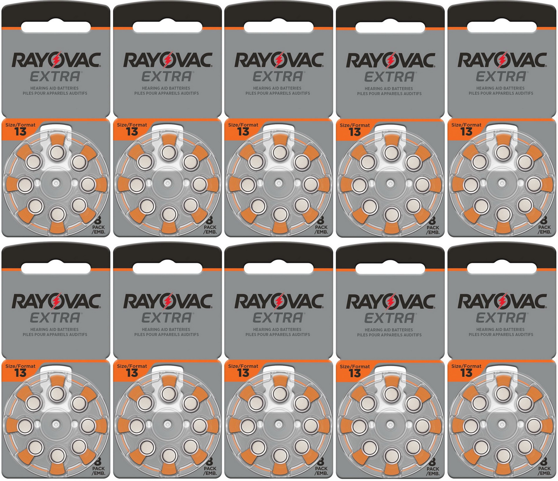 Rayovac gehoorapparaat batterijen Type 13 (oranje) - 10 x 8 stuks