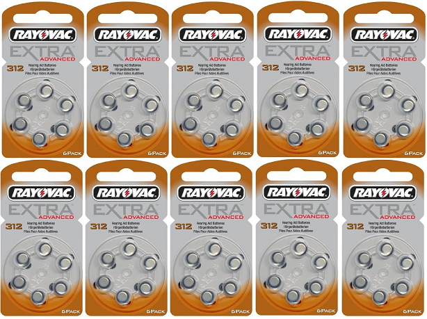 Rayovac gehoorapparaat batterijen - Type 312 - 10 x 6 stuks