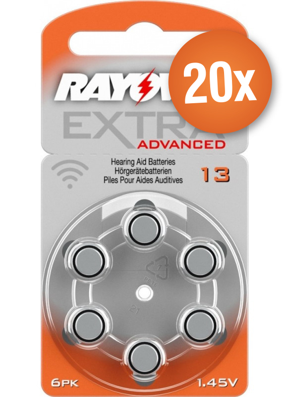 Rayovac Voordeelpak  gehoorapparaat batterijen - Type 13 (oranje) - 20 x 6 stuks