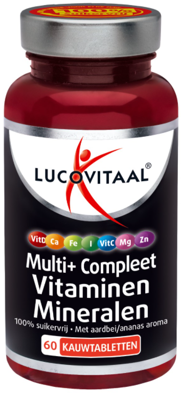 Lucovitaal Multi+ vitaminen & mineralen 60 kauwtabletten