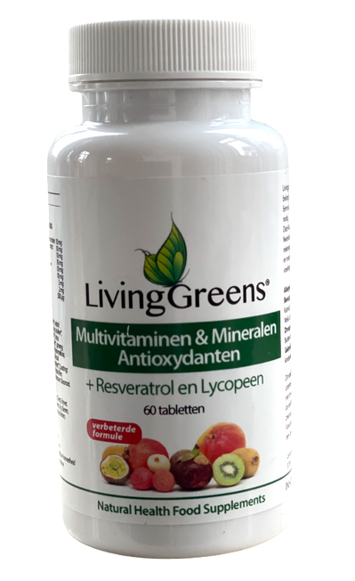 Livinggreens Multi vitaminen & mineralen antioxidant 60tb