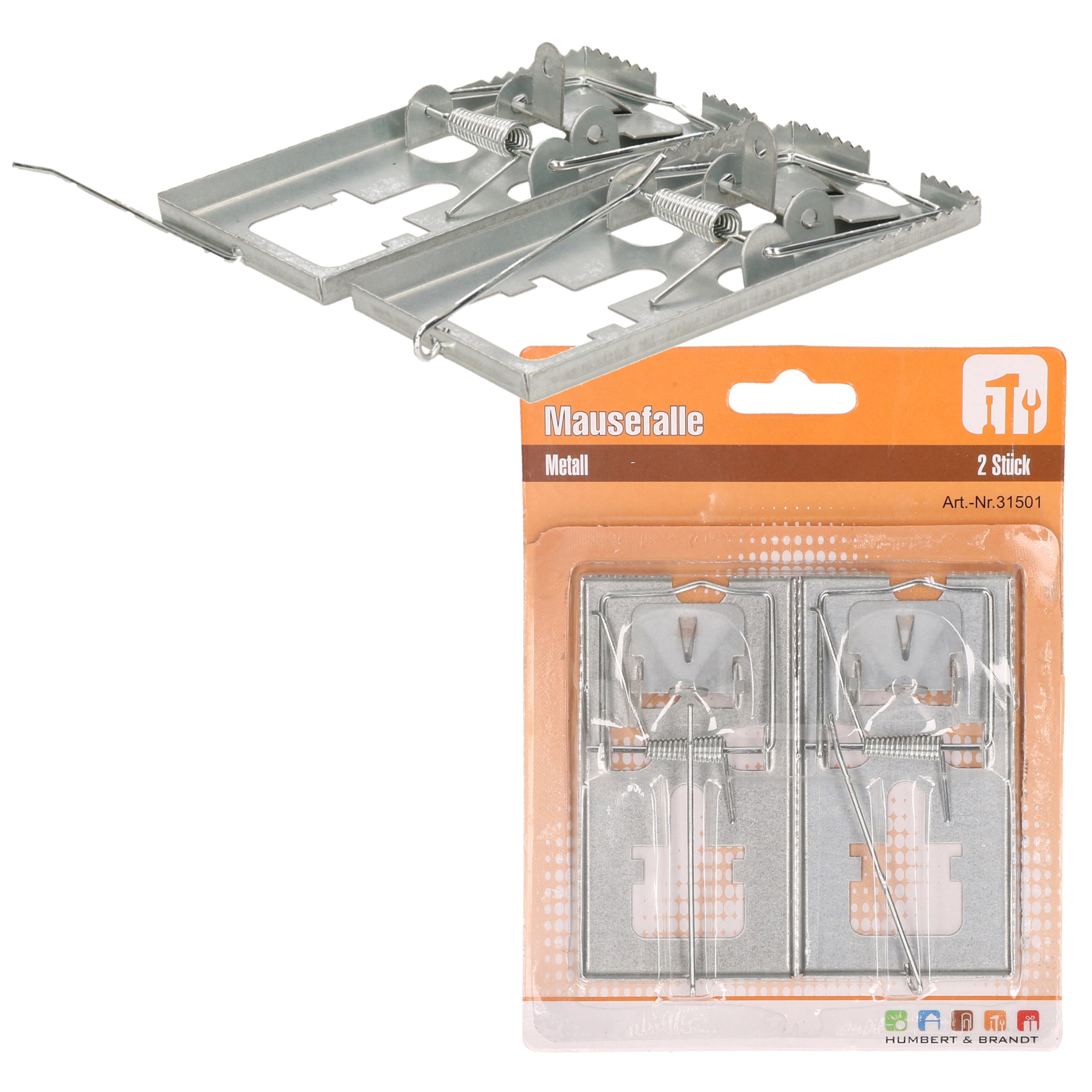 Merkloos Muizenval - 4x - metaal - 10 cm - muizenklemmen - ongediertebestrijding muizen -