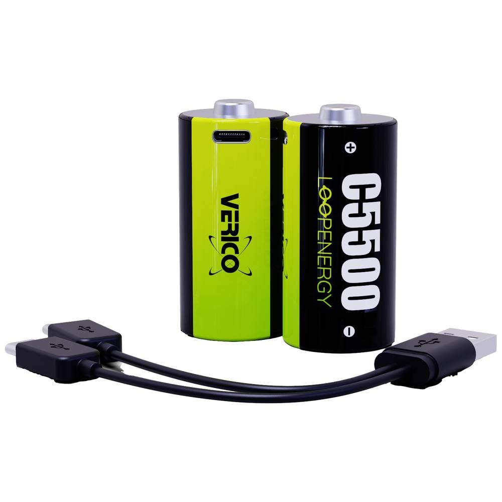 Verico Oplaadbare C batterij (baby)  LoopEnergy Li-ion 1.5 V 3700 mAh 2 stuk(s)
