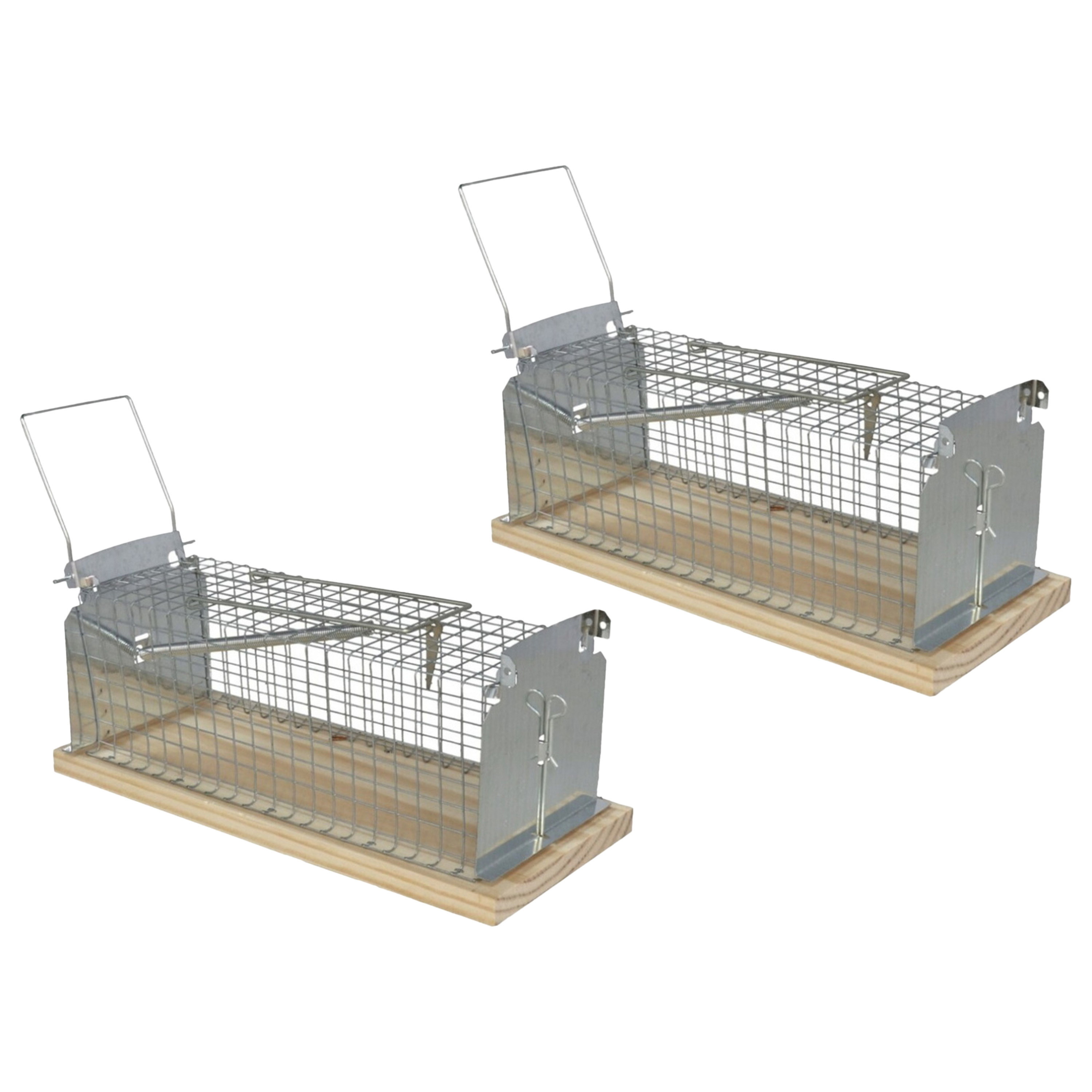 Alma garden Diervriendelijke muizenval - 2x stuks - zilver - metaal - 15 x 6 cm -