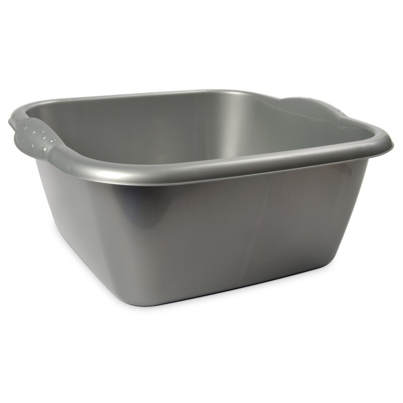 Hega Hogar Afwasteil - rechthoek - zilver - 6L - 28 x 25 x 13 cm - afwasbak -