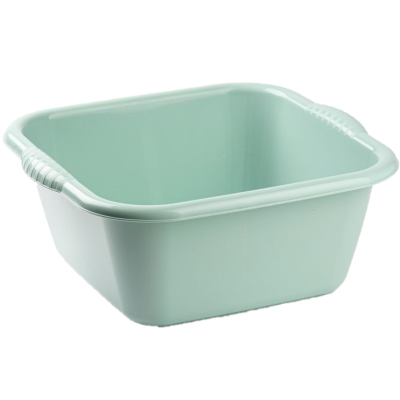 PlasticForte teiltje/afwasbak - vierkant - kunststof - 10 liter - x x 15 cm - Mintgroen -