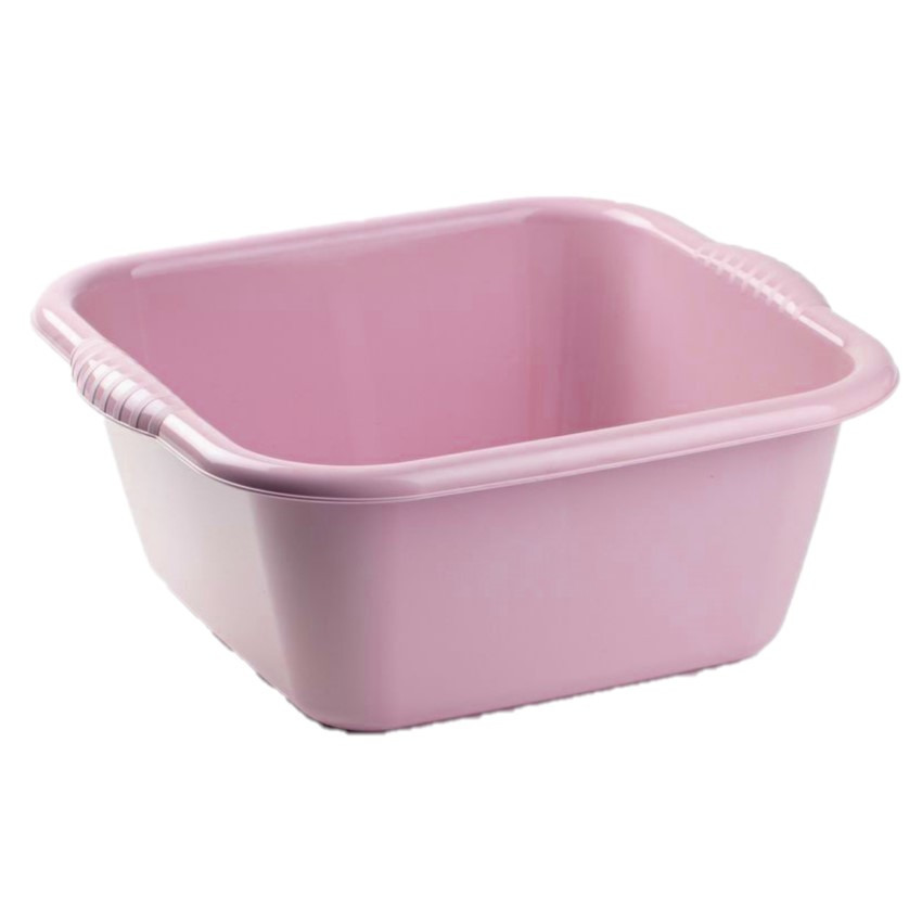 PlasticForte teiltje/afwasbak - vierkant - kunststof - 10 liter - x x 15 cm - Oud roze -