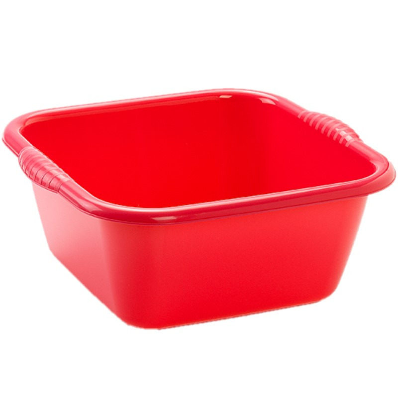 PlasticForte teiltje/afwasbak - vierkant - kunststof - 10 liter - x x 15 cm - Rood -