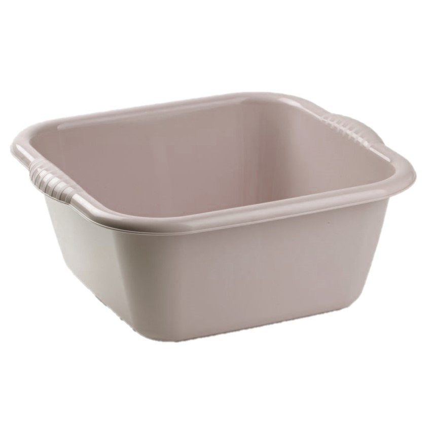 PlasticForte teiltje/afwasbak - vierkant - kunststof - 10 liter - x x 15 cm - Taupe -