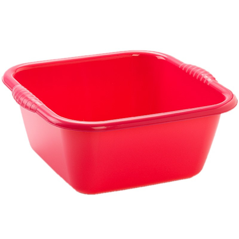 PlasticForte teiltje/afwasbak - vierkant - kunststof - 15 liter - x x 16 cm - Rood -
