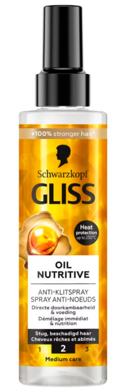 Gliss Kur Oil nutritive anti-klitspray stug beschadigd haar 200 ML