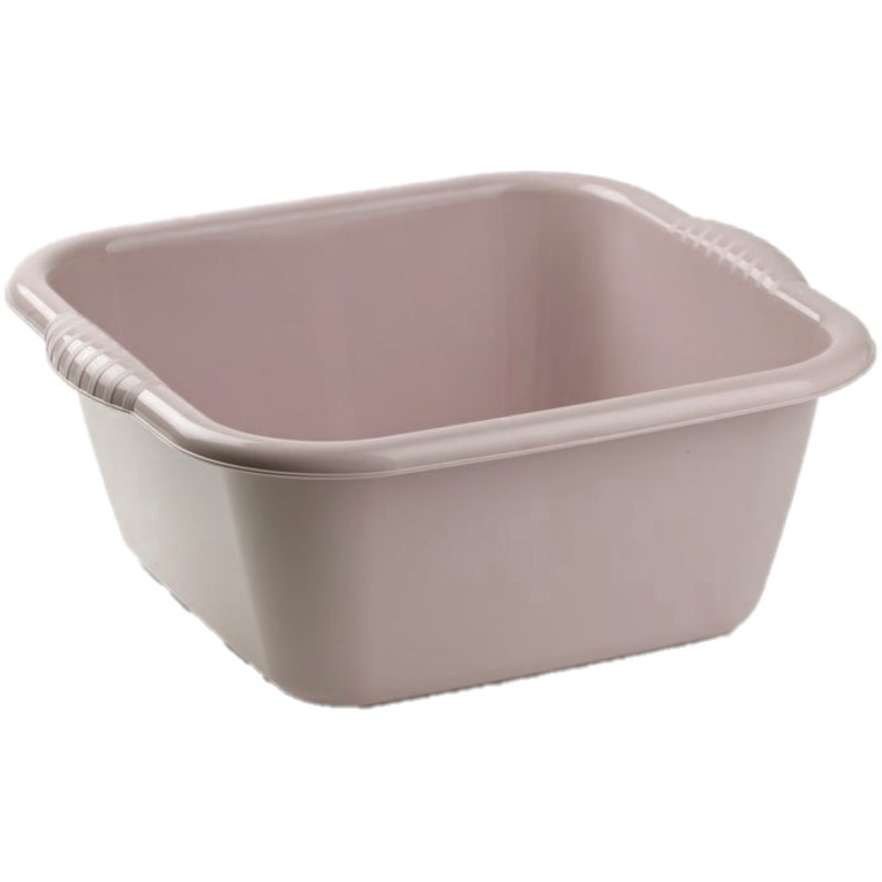PlasticForte Set van 2x stuks kleine Kunststof teiltjes/afwasbakken vierkant 3 liter taupe -