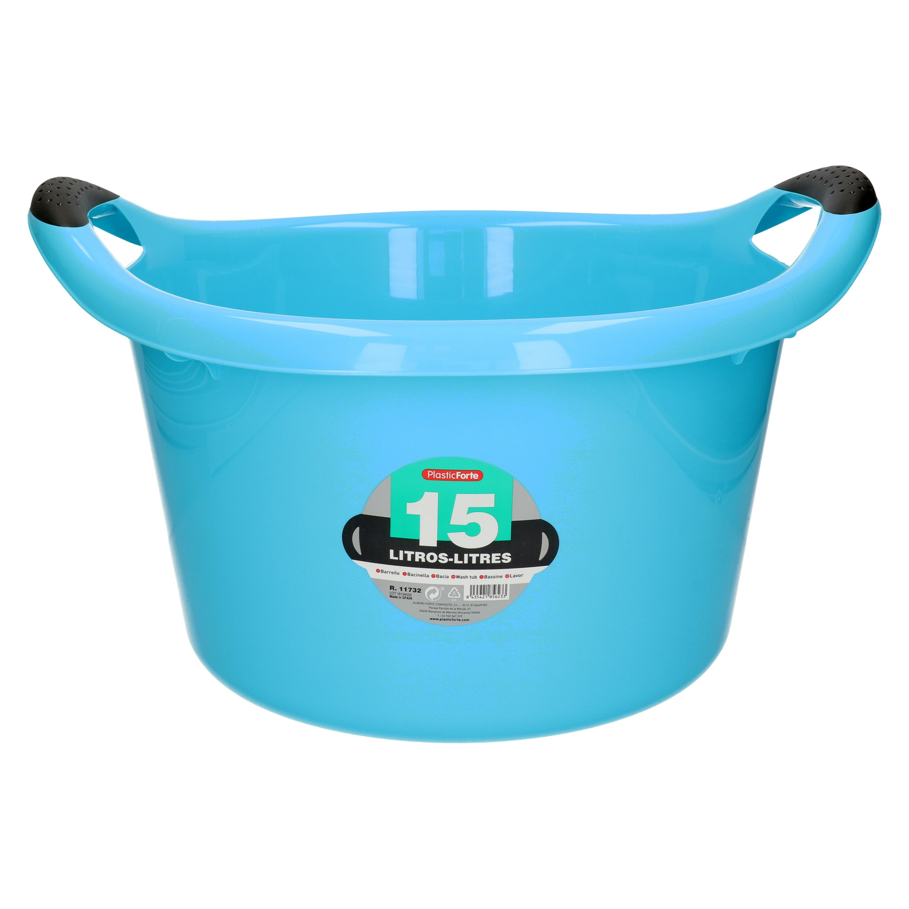 PlasticForte Plastic Forte Afwasbak - 15L - blauw - x x 25 cm - met handvatten - teiltje -